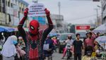Superhero di Pekanbaru Galakkan Sosialisasi Wajib Masker