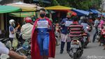 Superhero di Pekanbaru Galakkan Sosialisasi Wajib Masker