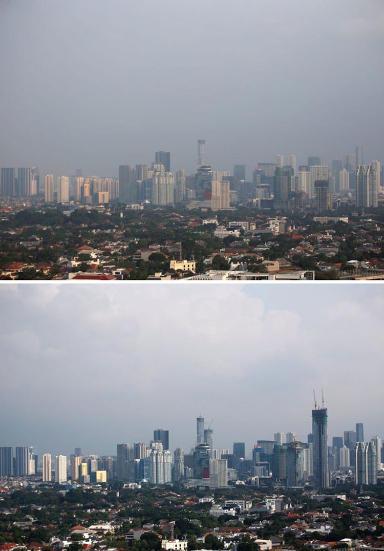 polusi sebelum dan sesudah lockdown