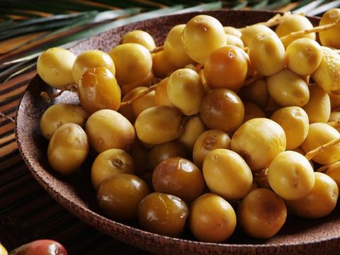 yellow dates on a bowl