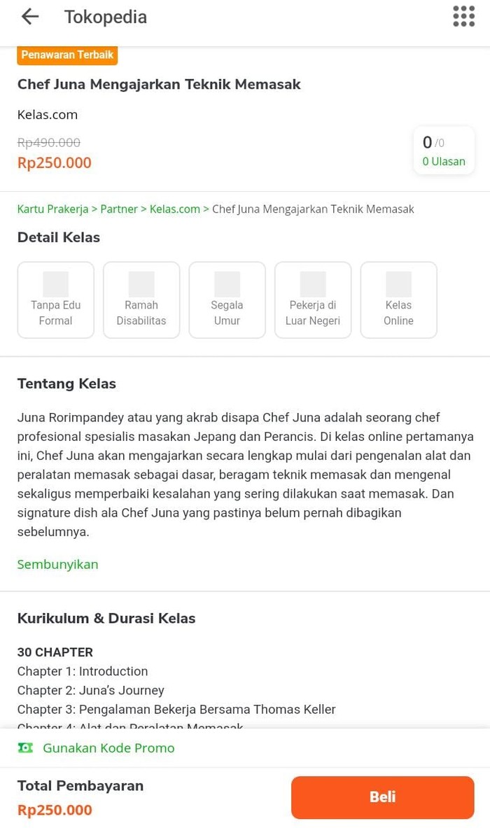 kursus kuliner kartu pra kerja