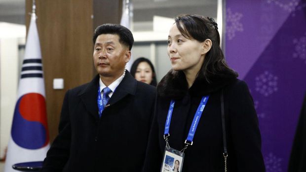 Kim Yo Jong hadir di upacara pembukaan PyeongChang 2018 Winter Olympic Games pada 9 Februari 2018 in Pyeongchang-gun, Korea Selatan.