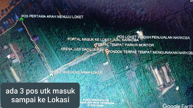 Peta Lokasi Kampung Narkoba ala Kolombia di Kalteng dengan 3 Lapis Gerbang