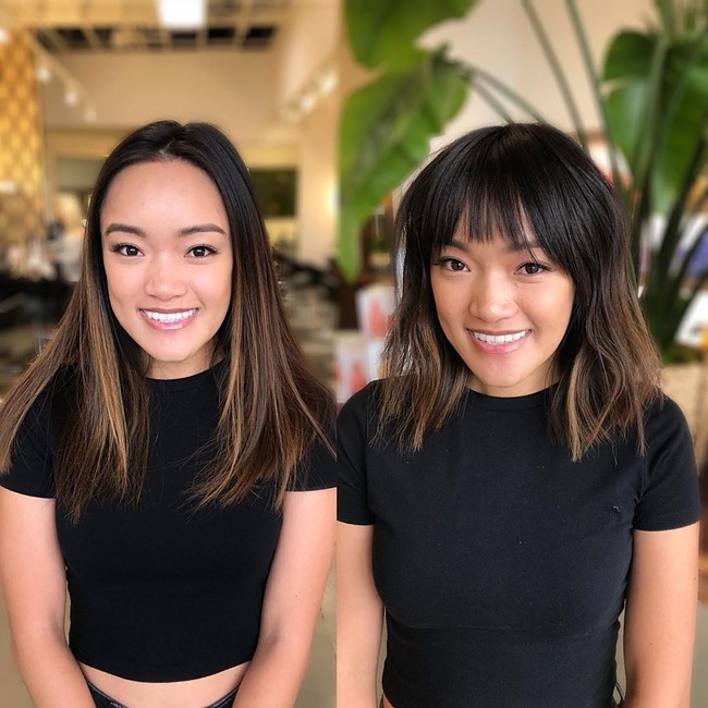 Lihat saja transformasi wanita ini. Hanya mengubah detail kecil pada rambutnya dengan memotong poni, dia terlihat seperti orang yang berbeda. Foto: Instagram/@xelamack