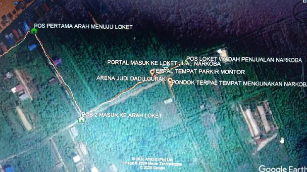 Peta Lokasi Kampung Narkoba ala Kolombia di Kalteng dengan 3 Lapis Gerbang