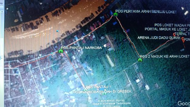 Denah kampung narkoba di Kalteng yang digerebek Polresta Palangka Raya (dok. Istimewa)