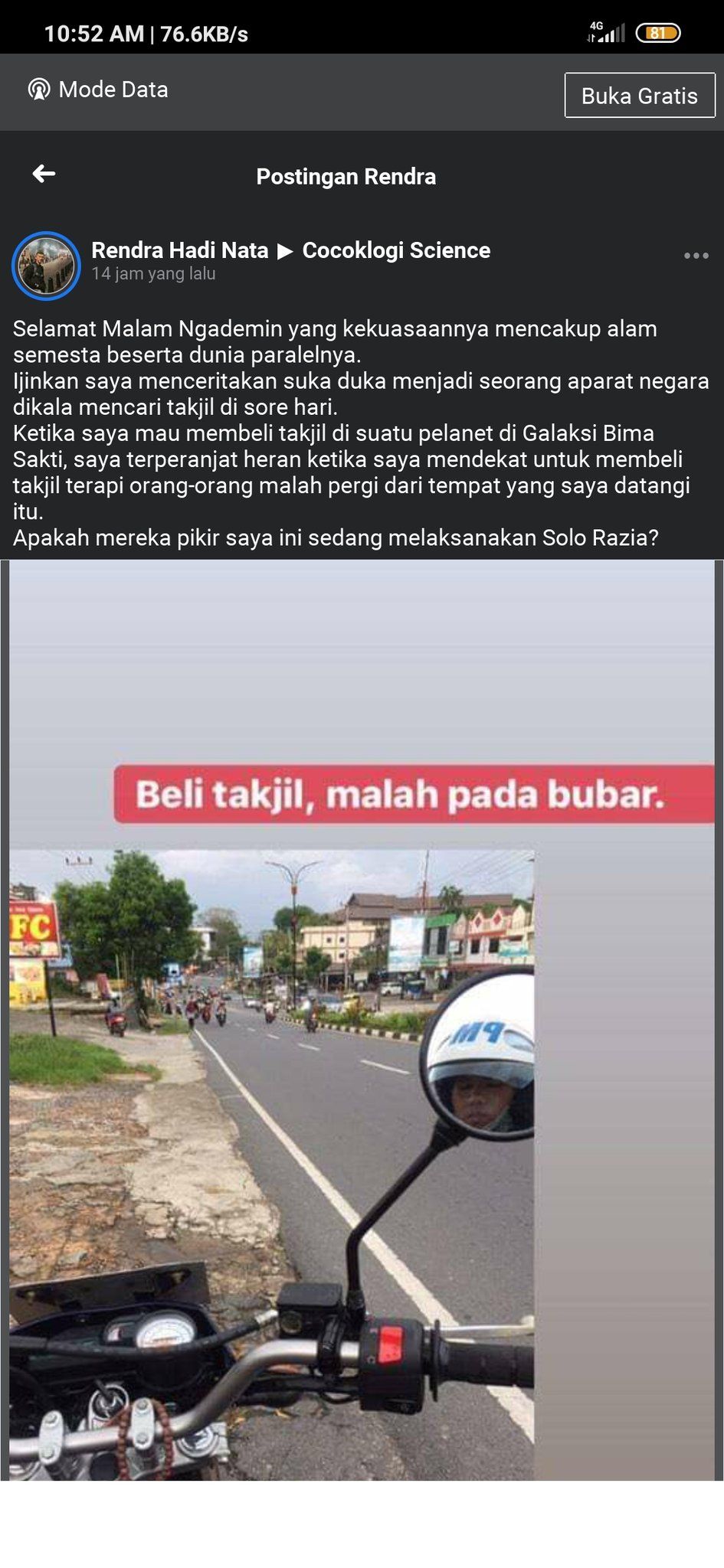 polisi gagal beli takjil