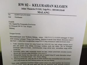 Surat Edaran RW di Kota Malang Tolak Tenaga Medis Ngekos Bikin Heboh