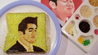 Kreasi roti tawar meses ini begitu viral. Pasalnya tokoh yang dibuat adalah chef Arnold Poernomo. Karya ini dibuat Helen Yogie juga dengan taburan wijen. Foto: @cloudyhuff