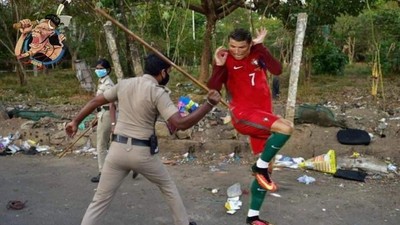Kocak! Meme Cristiano Ronaldo Disabet Polisi India