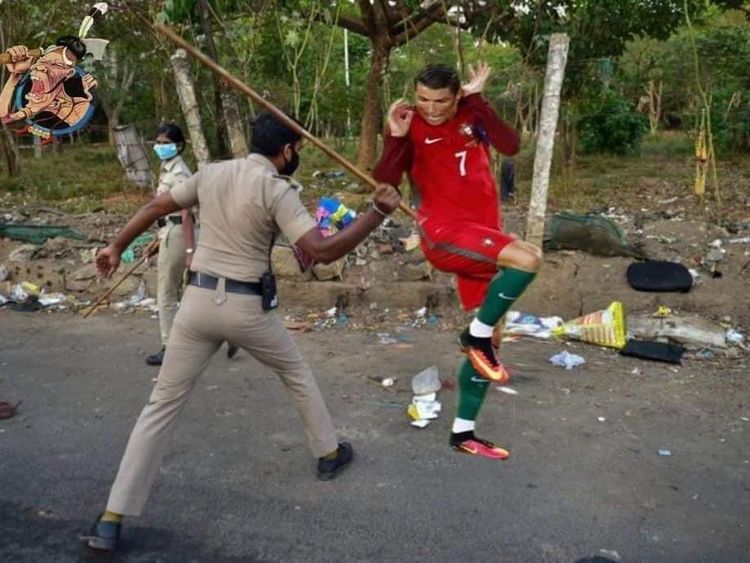 Kocak! Meme Cristiano Ronaldo Disabet Polisi India