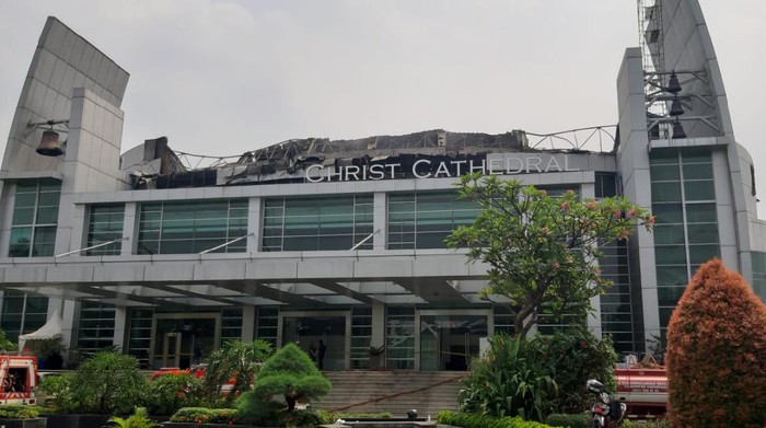 Kebakaran di Gereja Christ Cathedral Padam.
