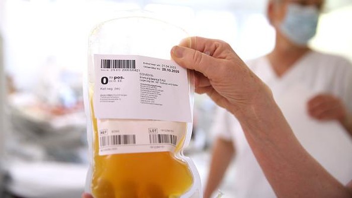 Terapi plasma darah ramai diperbincangkan masyarakat. Donor plasma darah dari pasien sembuh COVID-19 disebut dapat bantu penyembuhan pasien Corona lainnya.