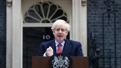 Momen Perdana PM Inggris Usai Sembuh dari Corona