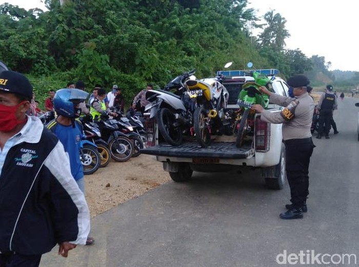 Polres Kendari amankan sepeda motor pelaku balap liar di Kendari (Dok. Istimewa)