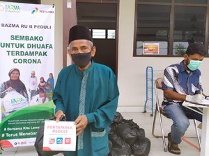 1.500 Sembako dari Dana Zakat Pertamina Disalurkan ke Warga Dumai