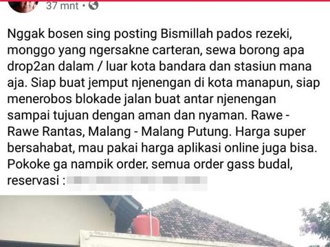 Marak Penawaran Jasa Antar Pemudik di Media Sosial