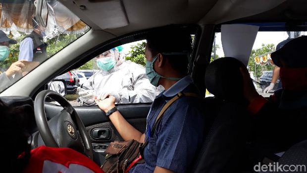 Rapid test massal di kantor Dinas Kesehatan Bantul, Selasa (28/4/2020).