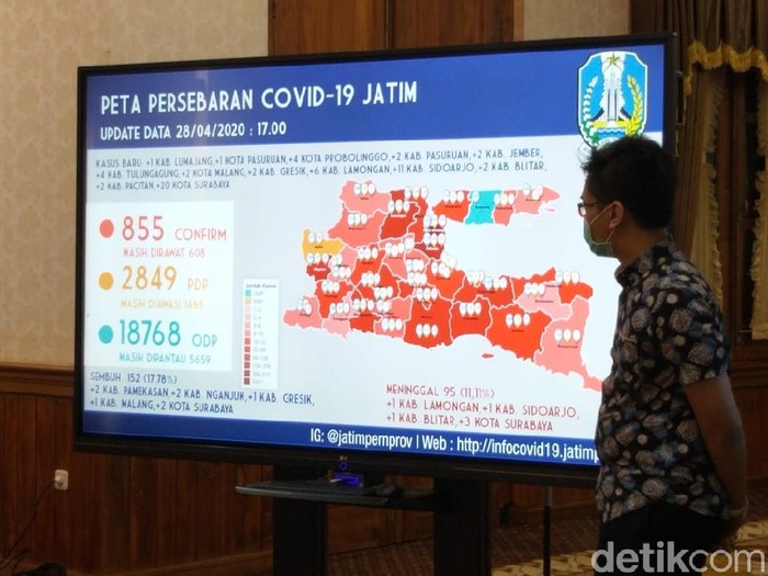 peta sebaran corona di jatim