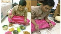  Masih soal anak kost. Saat awal bulan bisa buka puasa dengan berbagai lauk. Tapi saat akhir bulan, buka puasa cuma dengan nasi putih ditemani kertas gambar ikan dan ayam goreng.  Foto: istimewa