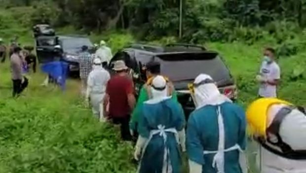 Penjemputan PDP Corona di Konawe Utara yang sempat kabur dari RS Bahteramas (Dok. Istimewa)