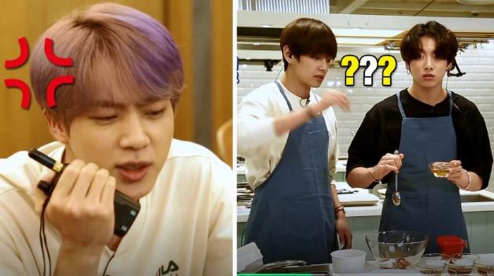 Jin BTS beri instruksi masak pada V dan Jungkook