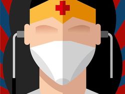 Seniman Ilustrasikan Wajah Paramedis Jadi Superhero