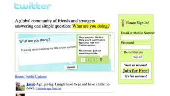 Masih ingat tampilan awal Twitter ini? Foto: WayBack Machine