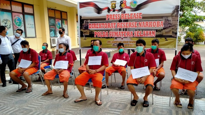 Polda Sumsel tangkap 11 bandar narkoba (Raja Adil-detikcom)