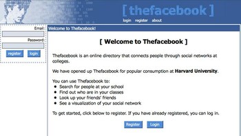 Tampilan versi awal Facebook, ada yang masih mengalaminya? Foto: WayBack Machine