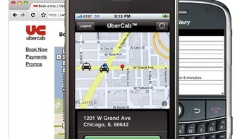 Uber waktu masih disebut dengan UberCab yang masih minim fitur. Foto: WayBack Machine