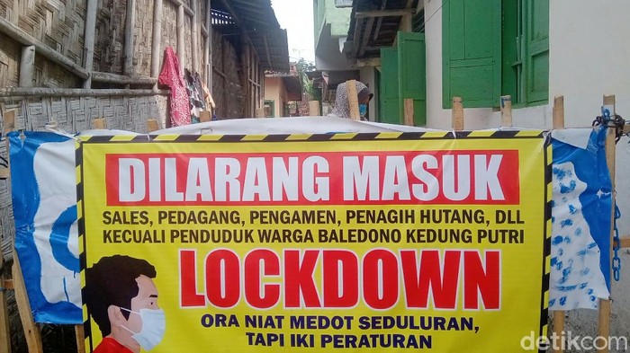 Satu RT di Purworejo lockdown karena warganya reaktif usai kontak dengan tetangganya klaster Gowa, Rabu (29/4/2020).