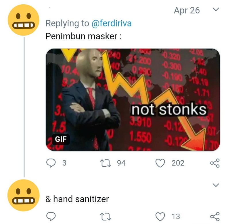 Meme Sindir Penimbun Masker, Kecele Harganya Sudah Balik Normal