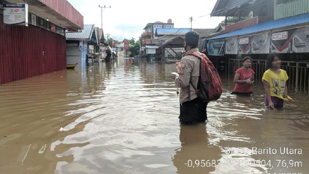 Banjir di Kabupaten Barito Utara, Kalteng.