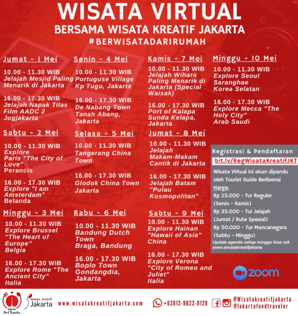 Rundown tur virtual Wisata Kreatif Jakarta