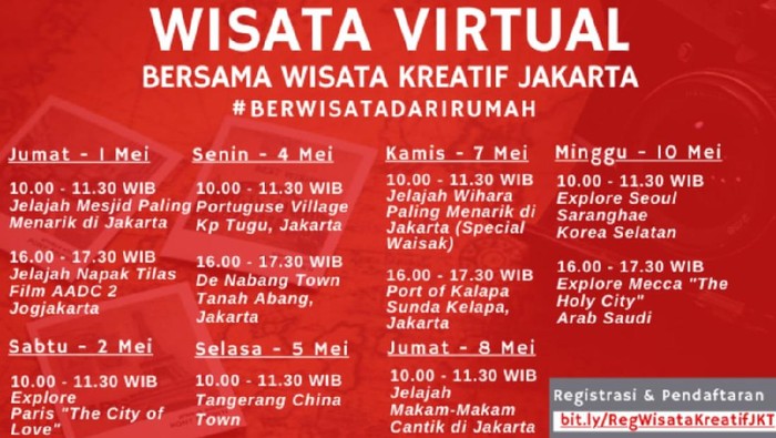 Rundown tur virtual Wisata Kreatif Jakarta