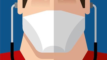 Foto-foto yang menampilkan perawat medis dengan jejak topeng superhero di wajah mereka muncul setelah desain sebelumnya menggambarkan mereka sebagai pahlawan super. (Foto: McCann Beograd)