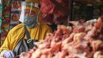 Cegah Corona, Pedagang Daging juga Pakai Pelindung Wajah