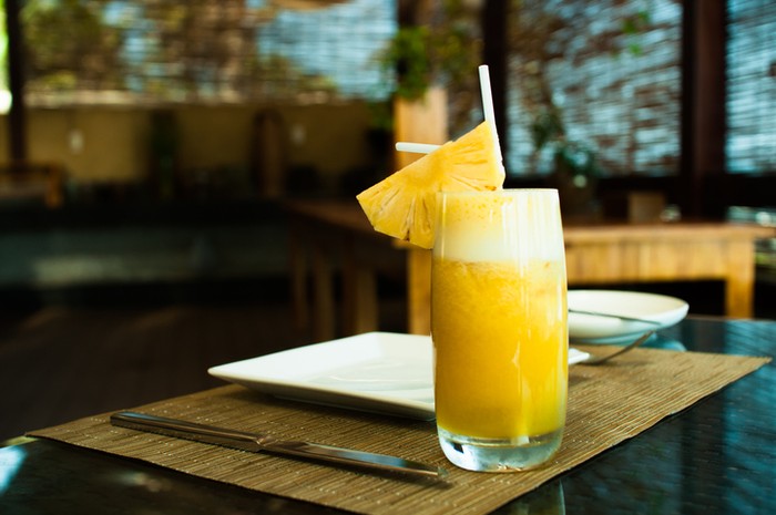 Portion of fresh Pineapple Juice in a glass