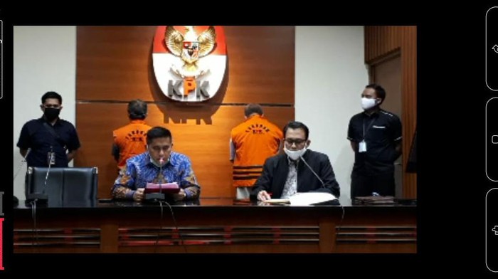 Screenshot live penetapan tersangka KPK