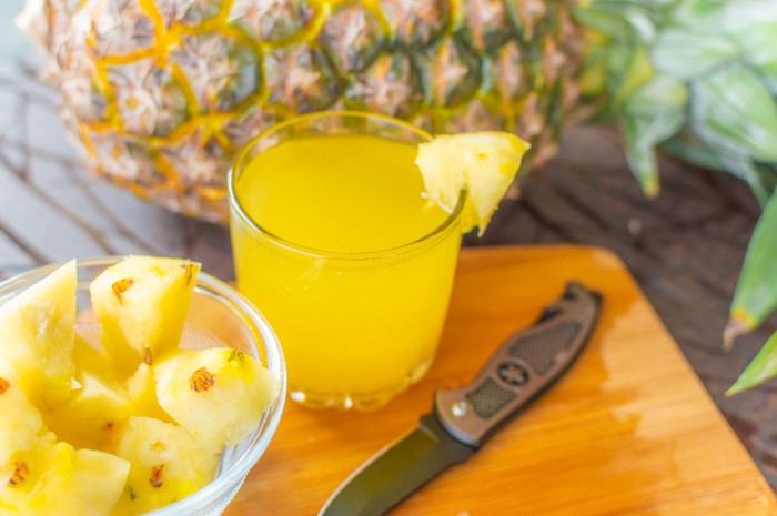 Portion of fresh Pineapple Juice in a glass