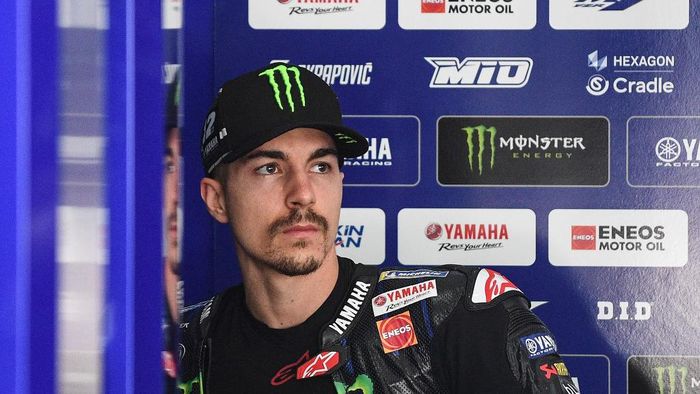 Vinales Monster Energy Yamahas Spanish rider Maverick Vinales is pictured inside his team garage during the first day of the pre-season MotoGP winter test at the Sepang International Circuit in Sepang on February 7, 2020. (Photo by Mohd RASFAN / AFP)