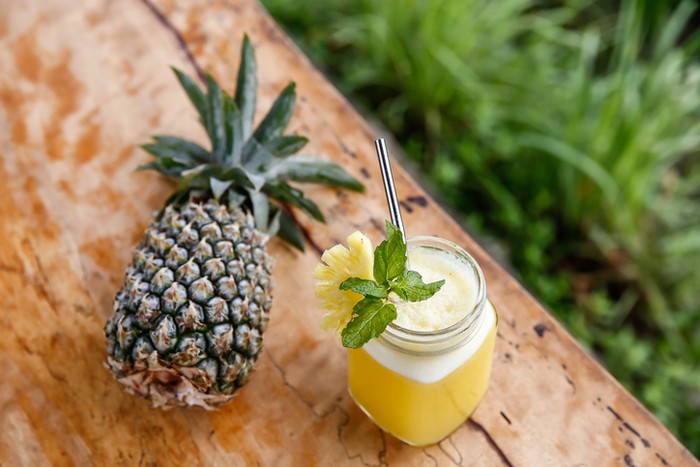Portion of fresh Pineapple Juice in a glass