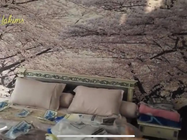 Keluarganya suka menginap di rumah, Iis Dahlia yang bersuamikan seorang pilot itu menyediakan dua kamar tidur tamu. Ada yang bernuansa hitam-putih, sementara satunya diberi wallpaper bergambar pohon sakura. (Foto: YouTube)