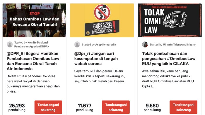 Petisi Online Desak Tunda Pembahasan RUU Kontroversial