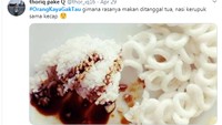 Nasi putih, kecak dan kerupuk kerap jadi menu makanan di tanggal tua. Tapi nikmatnya luar biasa! Foto: twitter