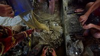 Keluarga Balderosdasco menyaring secara manual lumpur dan tanah dengan menggunakan air. Selain menggali terowongan dan memilah pasir, penambang setempat menyelam di dalam rawa-rawa  dengan bantuan udara dari pipa kompresor untuk bernafas.