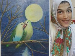 Keren! Wanita Penyandang Disabilitas Ini Lukis Wajah Pakai Kaki