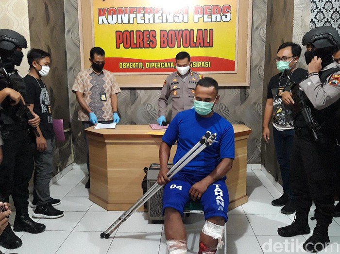 Polres Boyolali ringkus dan tembak jambret sadis, Jumat (1/5/2020).