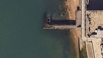 Inilah kondis garis pantai di Portsmouth, Inggris sebelum kebijakan lockdown. Foto: Google Earth